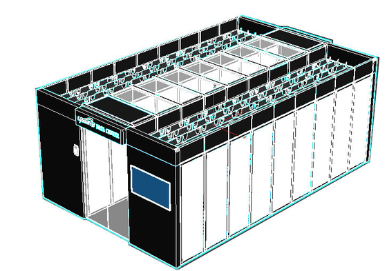 IP20 Container Modular Data Center 90KW Dual Row Integrated For Machine Room